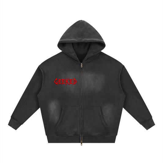 GEEKED V2 - Two-way Zipper Boxy Fleece Hoodie