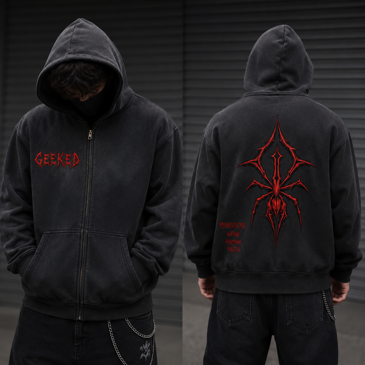 GEEKED V2 - Two-way Zipper Boxy Fleece Hoodie
