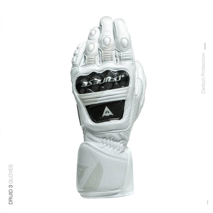 Druid 3 Leather Gloves – White/Black