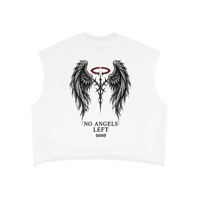GEEKED - No Angels Left French Terry Tank — White
