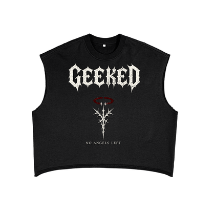 GEEKED - No Angels Left French Terry Tank — Black